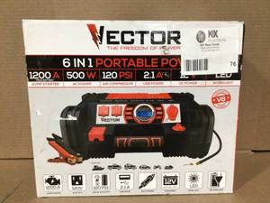 lot 76 image: Vector 6 in 1 Portable Power station open box customer return