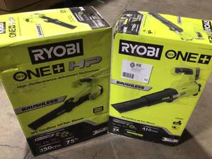 lot 82 image: Lot of 2 RYOBI ONE  Leaf Blowers  Customer Returns See Pictures