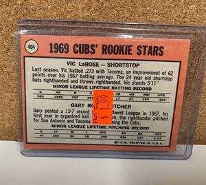 Baseball Cards Rookie 1969 Cubs