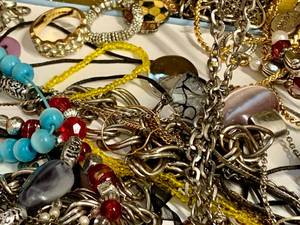 Blue Tin W Costume Jewelry