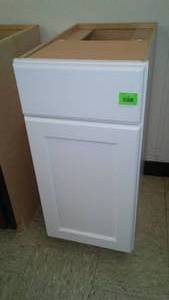 lot 18 image: Single Drawer Base Cabinet-White.