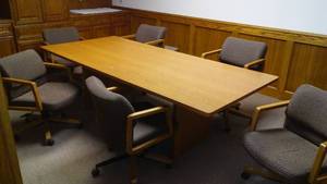 lot 66 image: Conference Table w6 Swivel chairs by home.