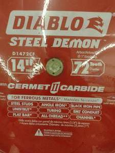 lot 83 image: Diablo 14in. Cermet T Carbide Blade.