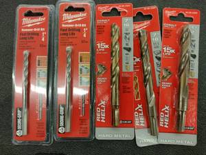 lot 107 image: Milwaukee Drill Bits (5) See Pics for details