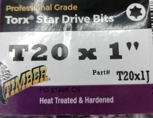 lot 112 image: Torx Star Drive Bits T20 x 1 in.