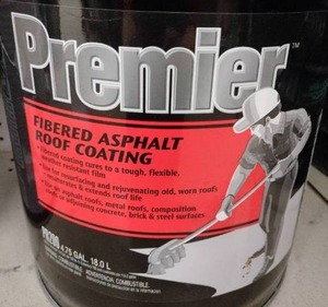 lot 128 image: Premier Fibered Asphalt Roof Coating.
