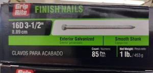 lot 285 image: Grip Rite Finish Nails (12).