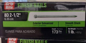 lot 287 image: Grip Rite Finish Nails (9).