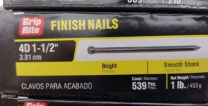 lot 297 image: Grip Rite Finish Nails (13)
