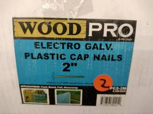 lot 303 image: Stinger and Wood Pro Plastic Cap Nails (2)