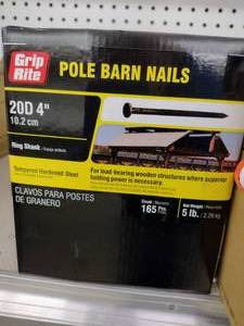 lot 318 image: Grip Rite Pole Barn Nails (8) 40 pounds