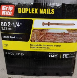 lot 320 image: Grip Rite Duplex Nails (4) 20 pounds