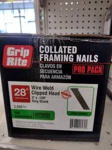 lot 342 image: Grip Rite Collated Framing Nails (2) 3 x 120 in. 4000