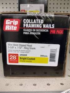 lot 343 image: Grip Rite Collated Framing Nails (3). 2 38 x.113.  7500