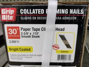 lot 345 image: Grip Rite Collated Framing Nails (2). 2 38 x .113.  5000