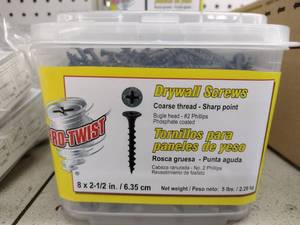 lot 361 image: Pro-Twist Drywall Screws (4) 8 x 2 . 20 pounds