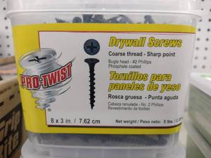 lot 363 image: Pro-Twist Drywall Screws (2) 8 x 3.