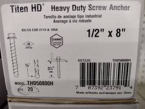 lot 372 image: Titen HD Screw Anchor (3)  x 8.