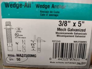 lot 373 image: Simpson Wedge Anchor (3 boxes of 50)) 38 x5.