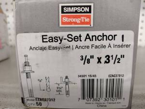 lot 376 image: Simpson Easy Set Anchor, 38 x 3-12.