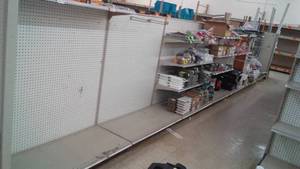 lot 809 image: 7 sections of 4 feet retail shelving front and back,