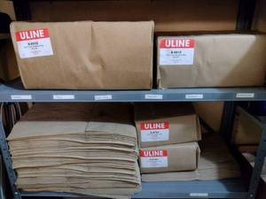 lot 483 image: Uline Paper Bag Variety.