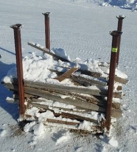 lot 763 image: 3x3 Foot Metal Rack with  Contents.