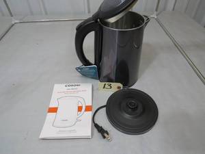 lot 20 image: Cosori Double Wall Stainless Steel Electric Kettle Black Stainless