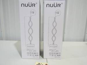 lot 26 image: 2 Pack NUR Infinity Spiral LED Table Lamp Black, Dimmable Metallic Bedside Lamp with Touch Controller, 3 Colour Temperature, 15.8 Inch Height