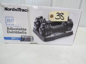 lot 38 image: Nordic Track 12.5 lb Select a Weight Adjustable Dumbbell Set