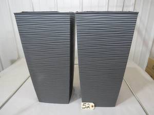 lot 52 image: EverGreen 3.4 Gallon Large IndoorOutdoor Planters  2 Piece Duo Set Dark Gray Cracked Liner Pan