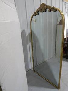 lot 4 image: Azalea Park Gold Metal Filigree Leaner Framed Wall Mirror