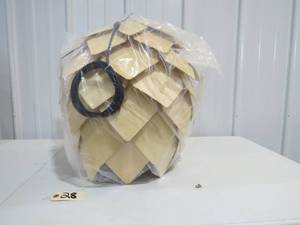 lot 28 image: Wood Pine Cone Shape Hanging Pendant Lamp E26