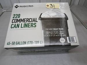 lot 31 image: Members Mark 45-50 Gallon Commercial Trash Bags (220 ct.)