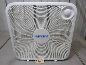 lot 49 image: Hurricane Box Fan - 20 Inch, Classic Series, Floor Fan with 3 Energy Efficient Speed Settings, Compact Design, Lightweight - ETL Listed, White