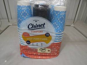 lot 95 image: Chinet Comfort Cup Hot Cups & Lids (16 oz., 70 ct.)