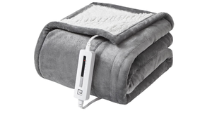 lot 64 image: EHEYCIGA Heated Blanket Electric Blanket Twin - Heating Blanket with 5 Heating Levels & 10 Hours Auto Off, Soft Cozy Sherpa Washable Blanket with Fast Heating, 62 x 84 Inches, Grey