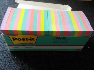 24 - 3 Square Post It Pads...