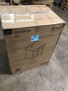 lot 6 image: Home Decorators Collection Chartwell 28 in. W x 21 in. D Bath Vanity in Almond Toffee with Granite Vanity Top in Black with White Basin review pictures