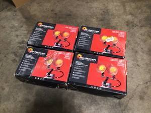 lot 29 image: Lot of 4  Mr. Heater Double Tank Top 30,000 BTU Radiant Propane Space Heater open box various conditions