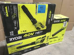 Lot of Ryobi 40VBlowers some include batteriy in good condition  Customer Returns See Pictures