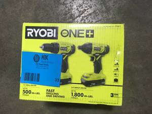 RYOBI ONE 18V Cordless 12 in. DrillDriver and Impact Driver Combo Kit with (1) 1.5 Ah Battery, Charger