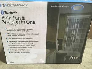 HomeNetWerks Bluetooth Bath Fan and Speaker in one open box review pictures