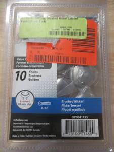 1-15 in. (30 mm) Brushed Nickel Cabinet Knob (10 per Pack)