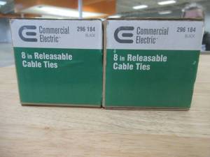 LOT OF 200 8 in. UV Releasable Cable Tie, Black