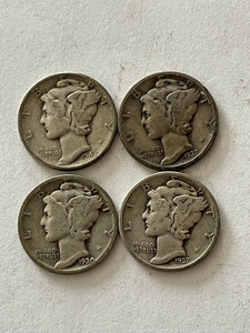lot 41 image: Mercury Dimes