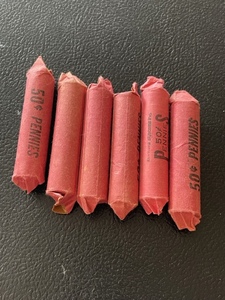 lot 46 image: 6 Rolls of Pennies