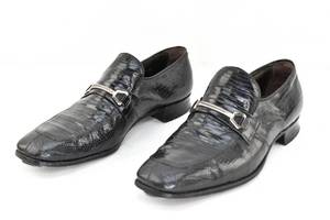lot 34 image: Vintage Nettleton Black Lizard Skin Shoes Size 12 BD