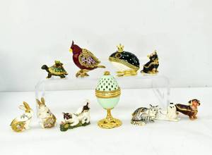 lot 6 image: 11 Kingspoint Design Swarovski Crystal Trinket Boxes.