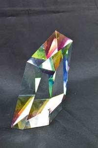 lot 8 image: 2 Beautiful Prismatic Sculptures After Shlomi Haziza